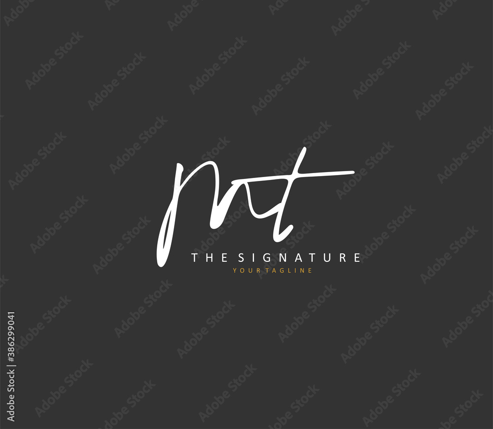 M T MT Initial letter handwriting and signature logo. A concept handwriting initial logo with template element. M T MT Initial letter handwriting and signature logo. A concept handwriting initial logo with template element.