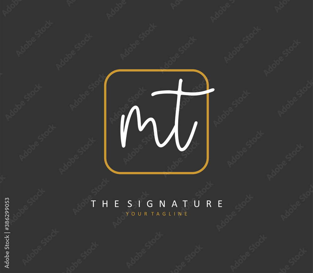 M T MT Initial letter handwriting and signature logo. A concept handwriting initial logo with template element. M T MT Initial letter handwriting and signature logo. A concept handwriting initial logo with template element.
