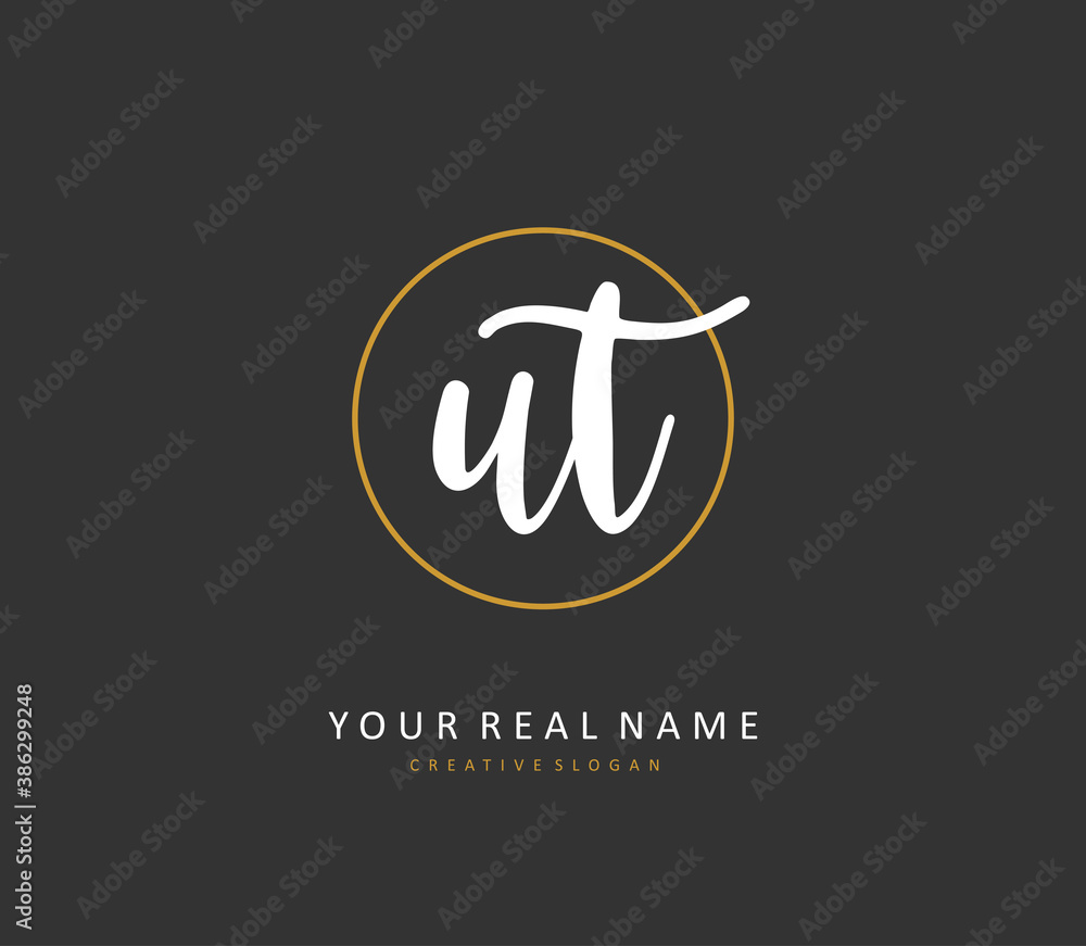 U T UT Initial letter handwriting and signature logo. A concept handwriting initial logo with template element. U T UT Initial letter handwriting and signature logo. A concept handwriting initial logo with template element.