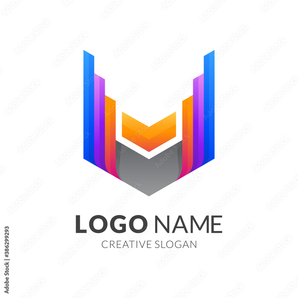 wing hexagon logo, wing and hexagon, combination logo with 3d colorful style wing hexagon logo, wing and hexagon, combination logo with 3d colorful style