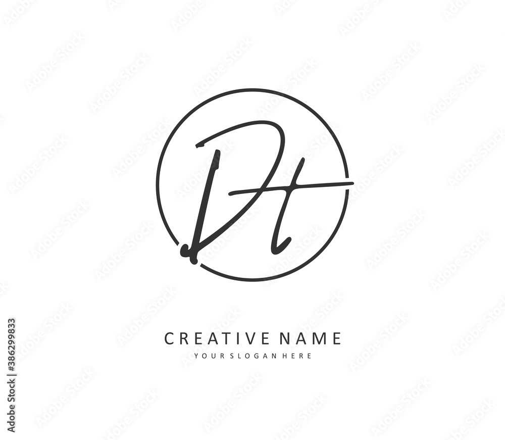 D T DT Initial letter handwriting and signature logo. A concept handwriting initial logo with template element. D T DT Initial letter handwriting and signature logo. A concept handwriting initial logo with template element.