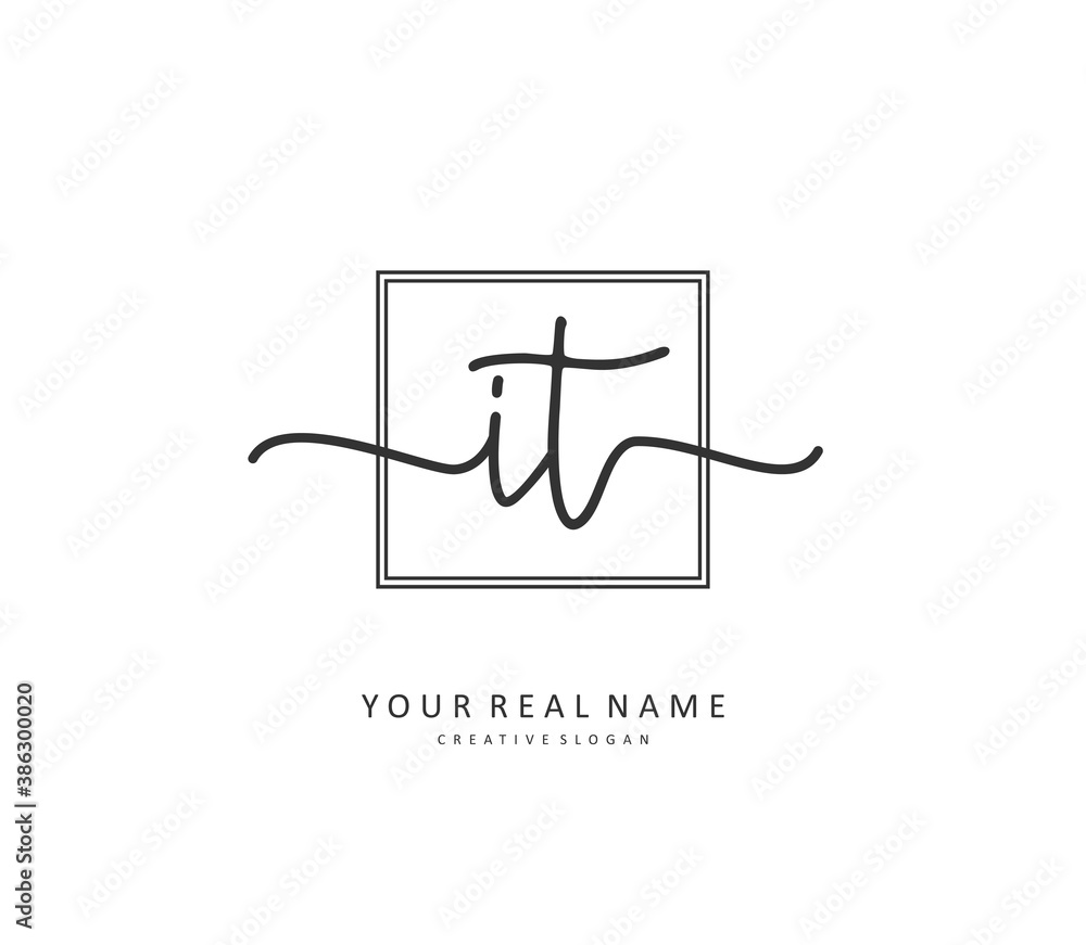 I T IT Initial letter handwriting and signature logo. A concept handwriting initial logo with template element. I T IT Initial letter handwriting and signature logo. A concept handwriting initial logo with template element.