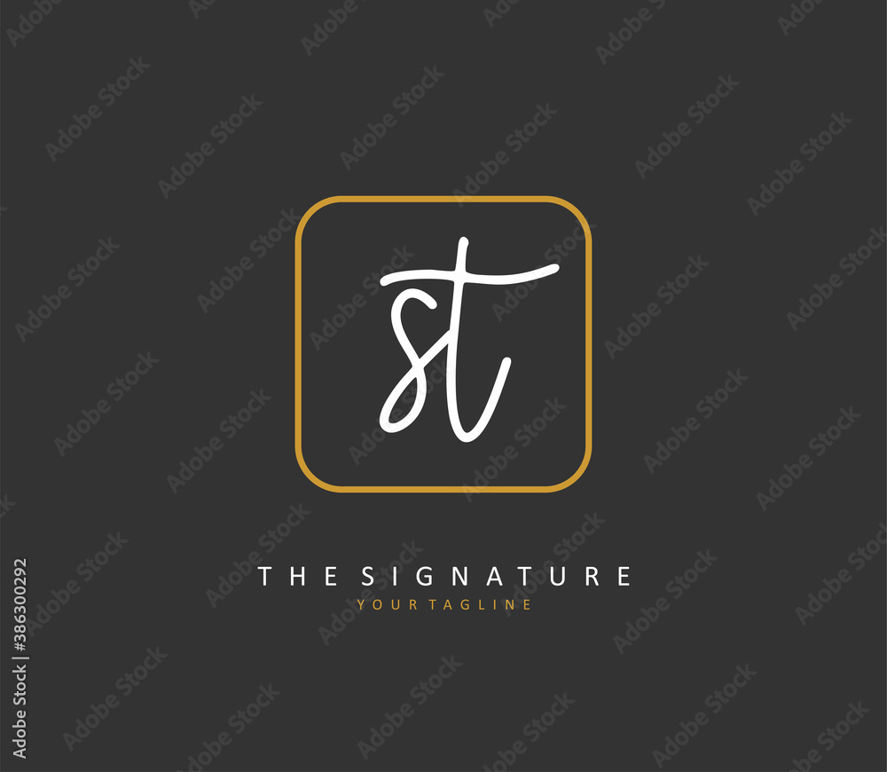 S T ST Initial letter handwriting and signature logo. A concept handwriting initial logo with template element. S T ST Initial letter handwriting and signature logo. A concept handwriting initial logo with template element.