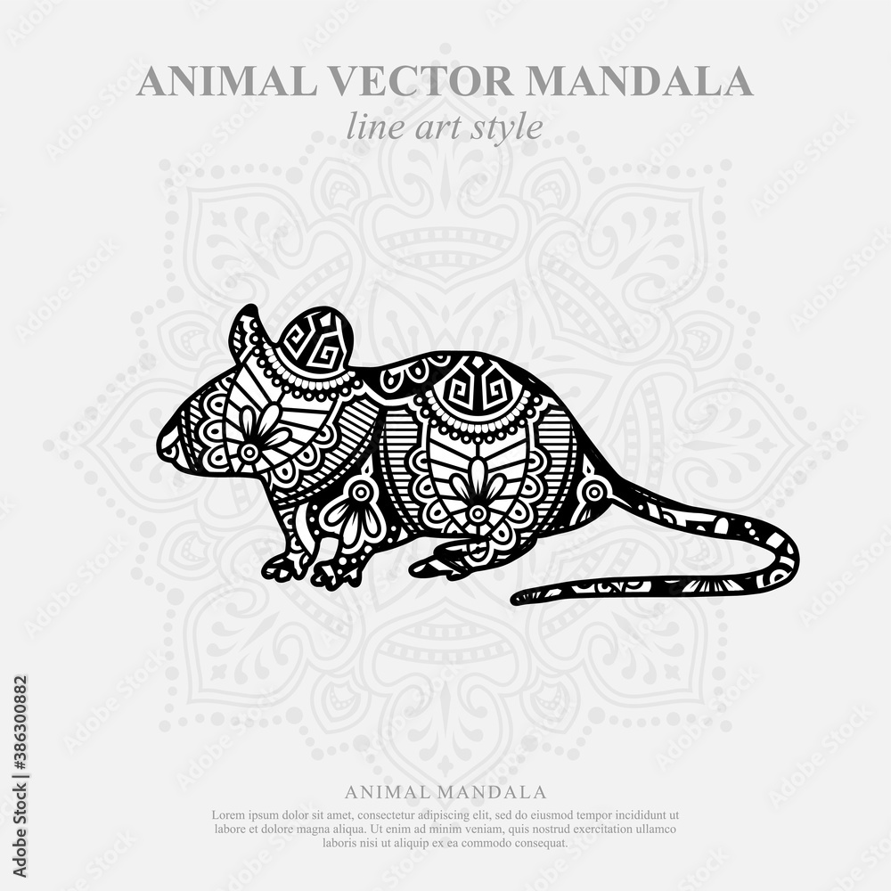 Animal Vector Mandala Line Art Style Animal Vector Mandala Line Art Style