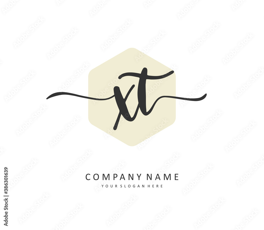 X T XT Initial letter handwriting and signature logo. A concept handwriting initial logo with template element. X T XT Initial letter handwriting and signature logo. A concept handwriting initial logo with template element.