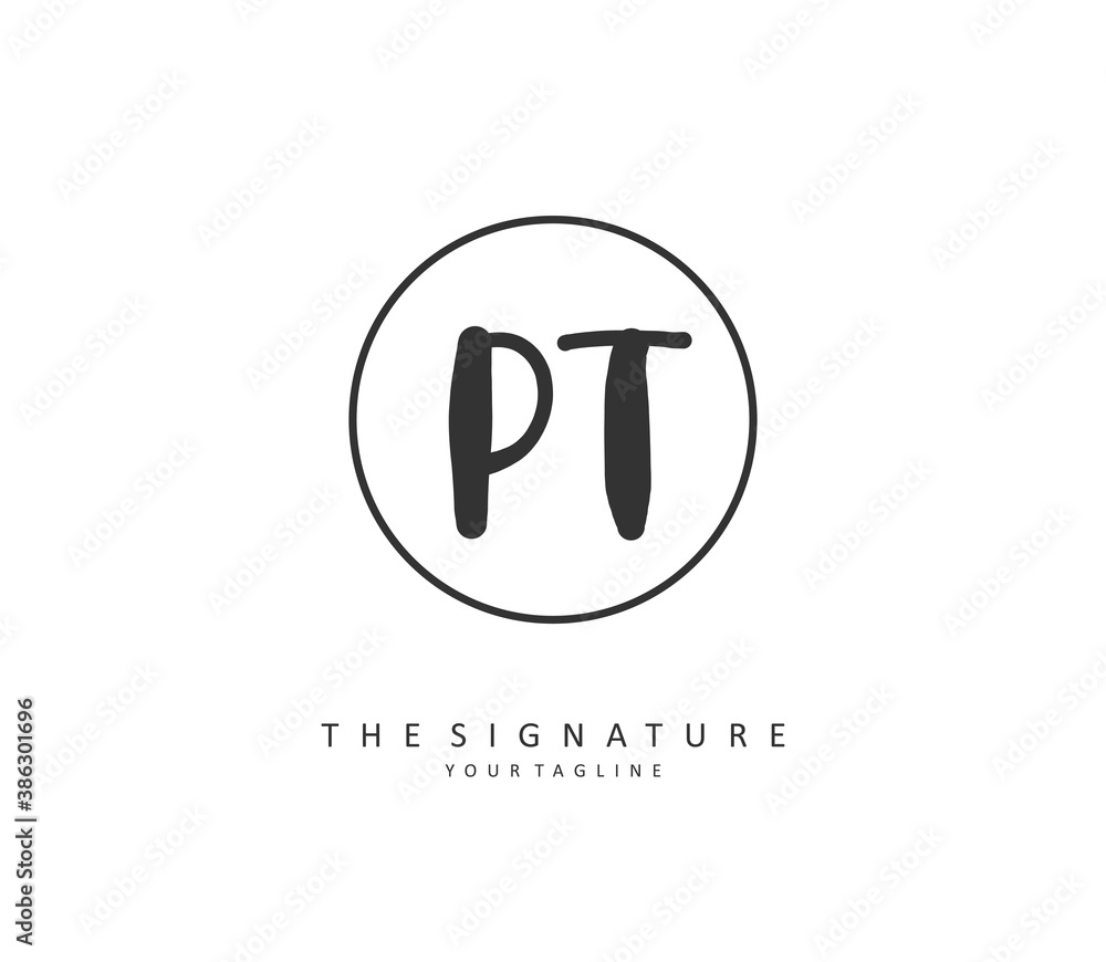 P T PT Initial letter handwriting and signature logo. A concept handwriting initial logo with template element. P T PT Initial letter handwriting and signature logo. A concept handwriting initial logo with template element.