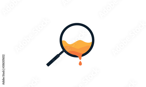 magnifying glass honey bee logo vector icon illustration design