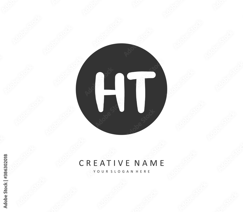 H T HT Initial letter handwriting and signature logo. A concept handwriting initial logo with template element. H T HT Initial letter handwriting and signature logo. A concept handwriting initial logo with template element.