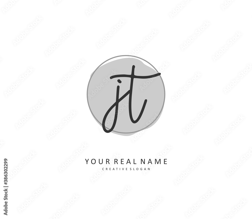 J T JT Initial letter handwriting and signature logo. A concept handwriting initial logo with template element. J T JT Initial letter handwriting and signature logo. A concept handwriting initial logo with template element.