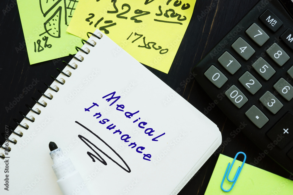 Medical Insurance phrase on the page. Medical Insurance phrase on the page.