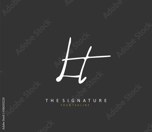 L T LT Initial letter handwriting and signature logo. A concept handwriting initial logo with template element. © FAAZT_Creative