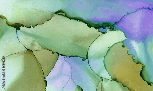 Alcohol ink vector texture banner. Fluid ink abstract background.