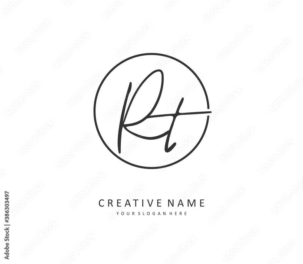 R T RT Initial letter handwriting and signature logo. A concept handwriting initial logo with template element. R T RT Initial letter handwriting and signature logo. A concept handwriting initial logo with template element.