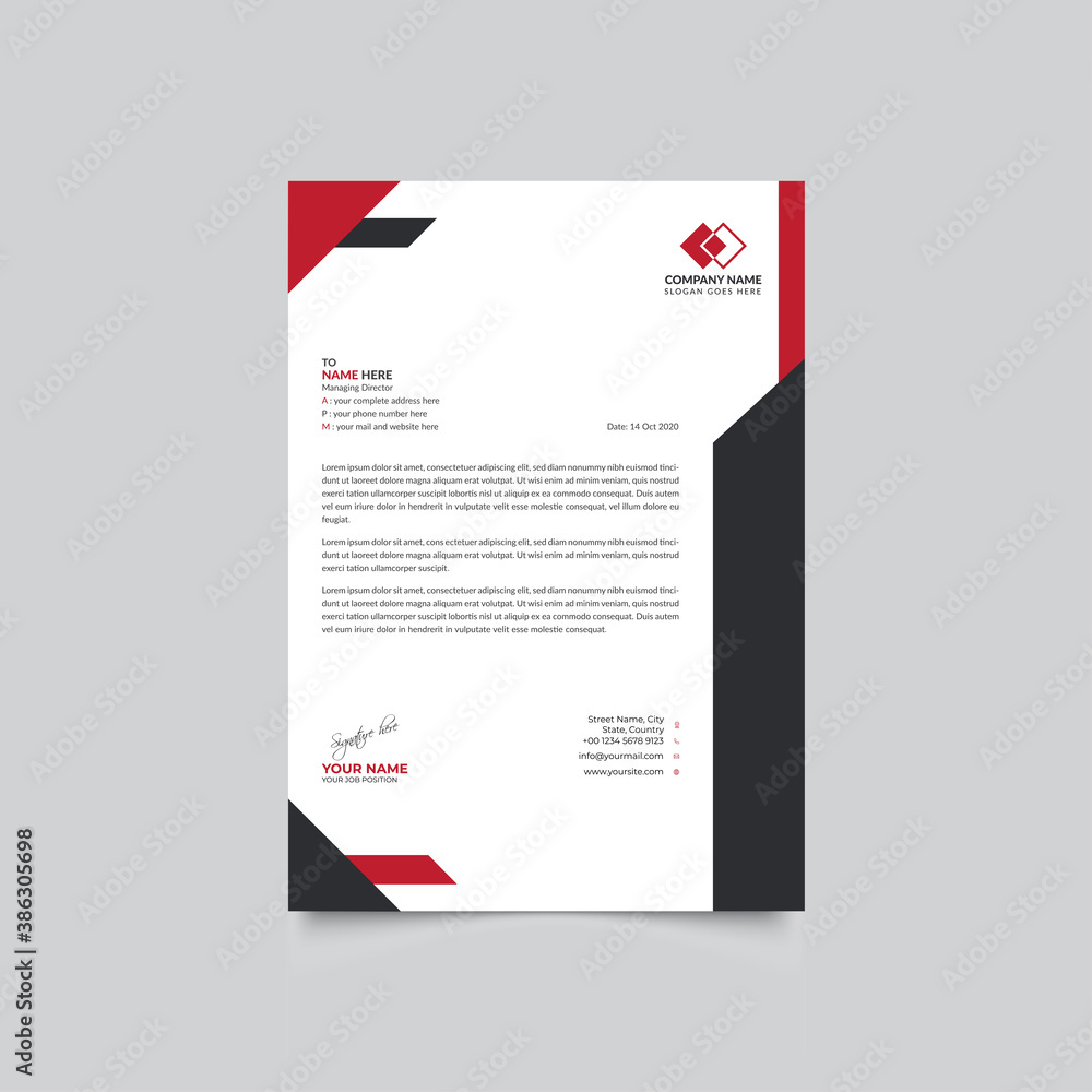 modern corporate Business style letterhead design template modern corporate Business style letterhead design template