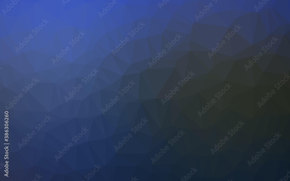 Dark BLUE vector shining triangular template.
