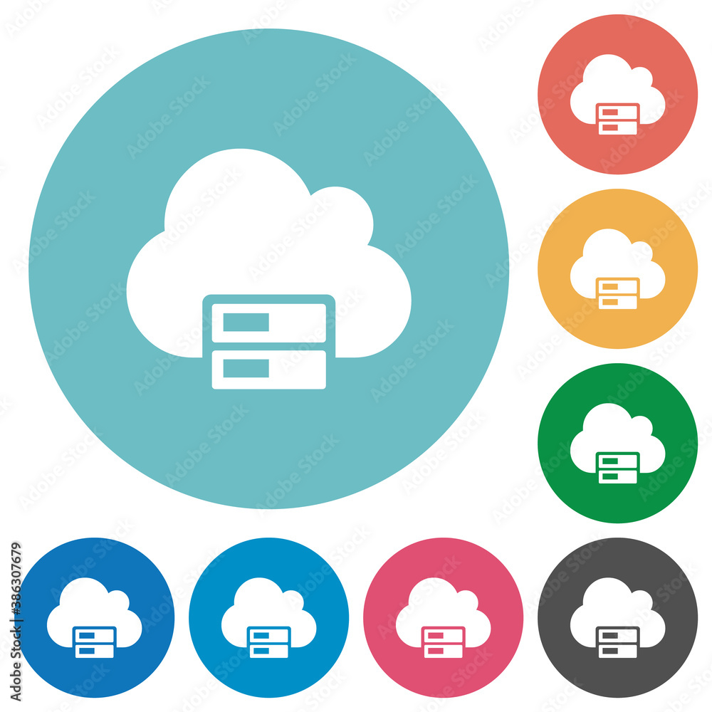 Cloud storage flat round icons Cloud storage flat round icons