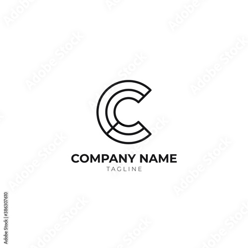 Lettermark, C alphabet logo vector for awesome bussines, company, startup or corporation identity