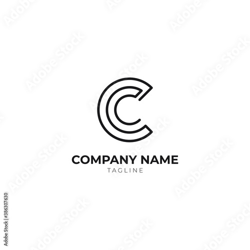 Lettermark, C alphabet logo vector for awesome bussines, company, startup or corporation identity