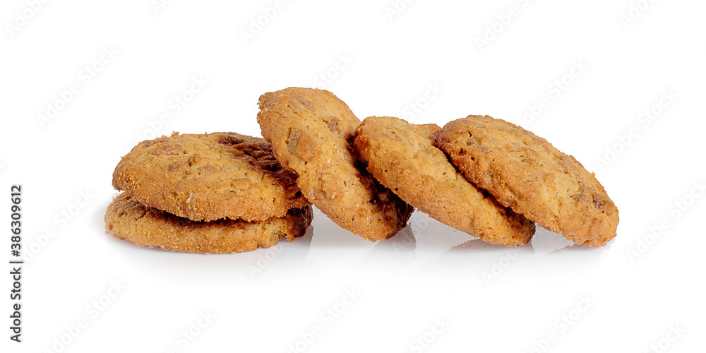 chocolate chips cookies on white background chocolate chips cookies on white background