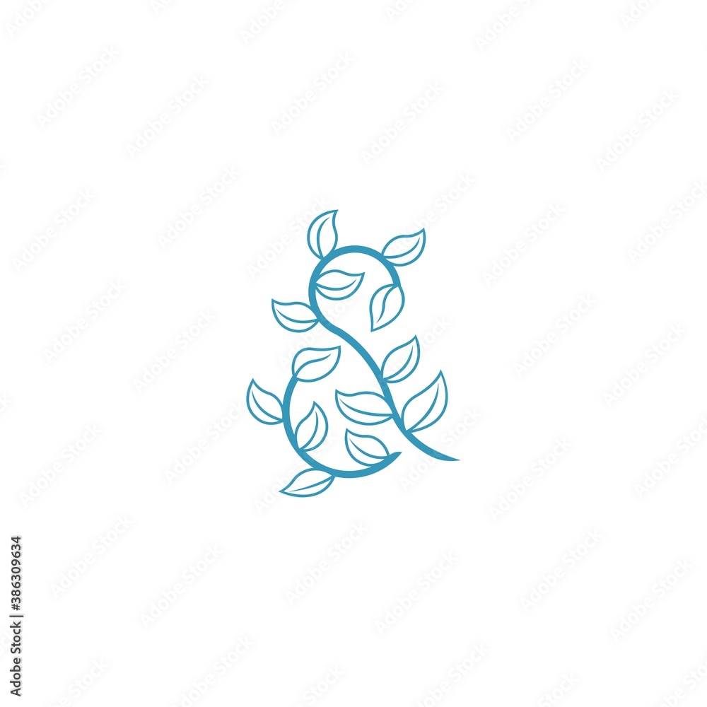 letter & with leaf logo letter & with leaf logo