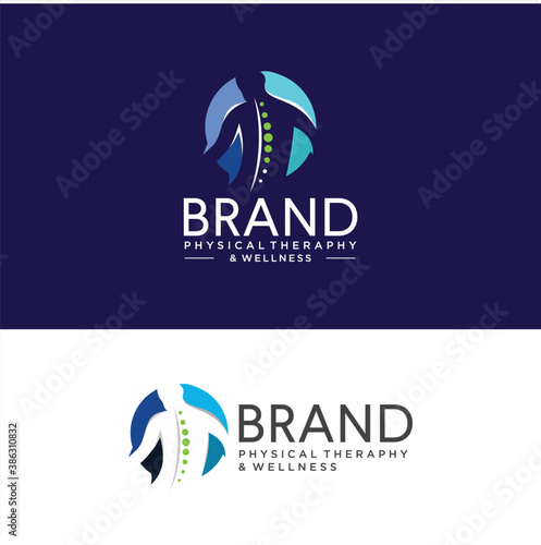 Physical therapy logo vector icon illustration. Body health logo Icon. natural wellness Design Template. people therapy concept design. Back bone therapy logo Medical