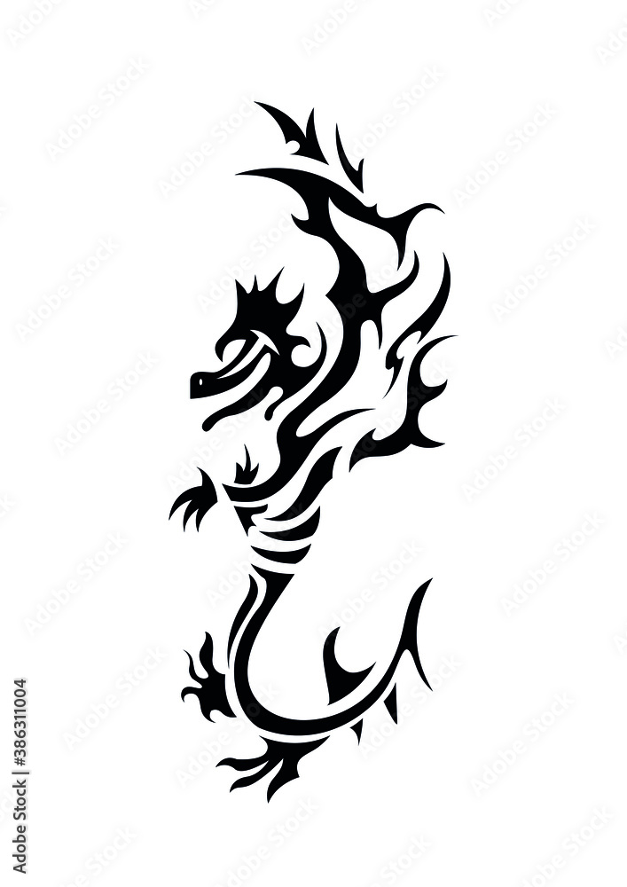 chinese dragon sixteenth of the big collection ethnic tattoo symbol sticker