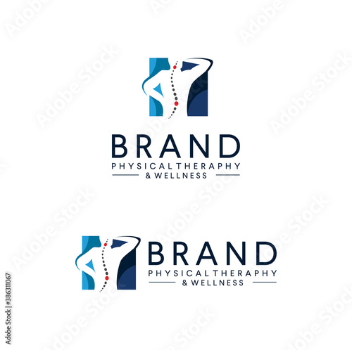 Physical therapy logo vector icon illustration. Body health logo Icon. natural wellness Design Template. people therapy concept design. Back bone therapy logo Medical