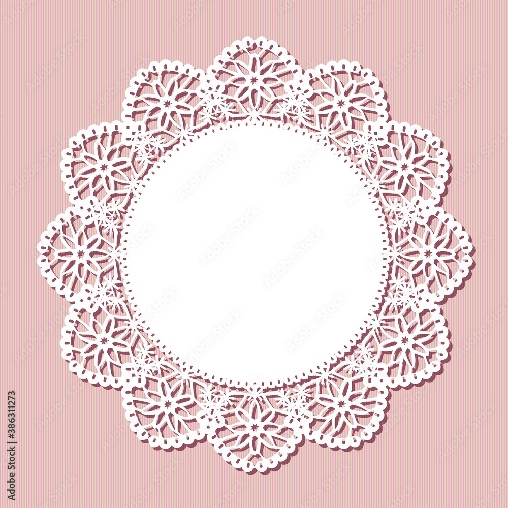 レースペーパー 背景 フレーム 素材 ベクター イラスト ピンク Stock Vector Adobe Stock