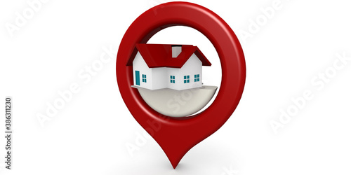 Red house icon locator isolated Free Download Red house icon locator isolated - GFXLoad