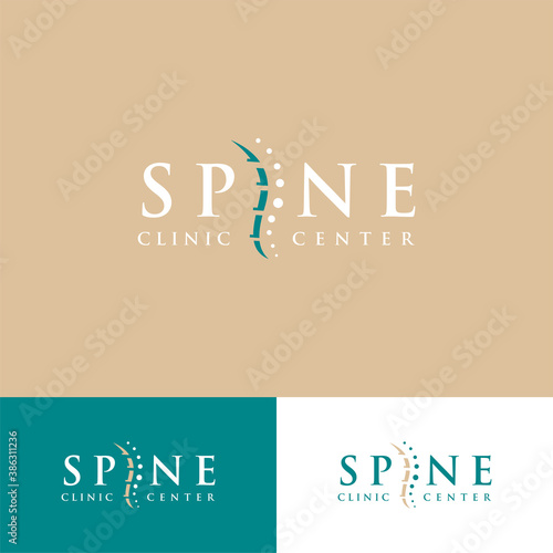 Spine logo clinic medicine chiropractic backbone health Design Vector illustration. Orthopedic Logo Design Template. Cord Spinal Logo Stock