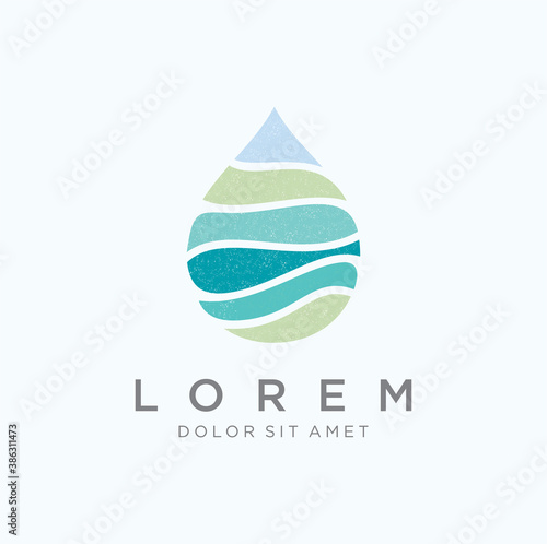 Abstract Water Drop Logo Design Graphic Colorful. Water wave logo design template Icon. Water Wave Sea Ocean Beach Logo Vector Stock