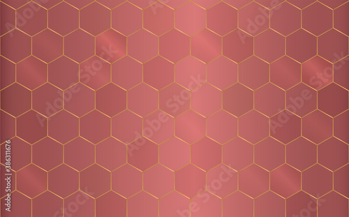 Golden lines. Geometric pattern copper background. Luxury style. Vector illustration.