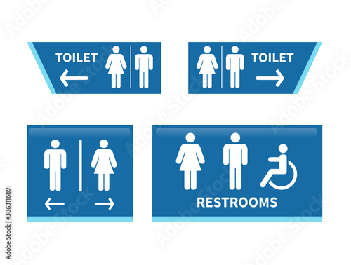 Set toilet signs. Men and women restroom icon. vector illustration