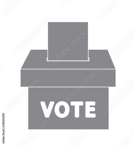 Vector of voter ballot going into a ballot box