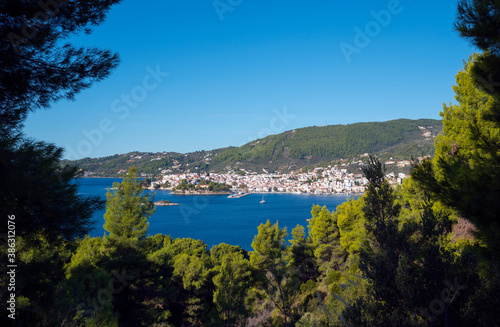 
landscape from the island of Skiathos, Greece