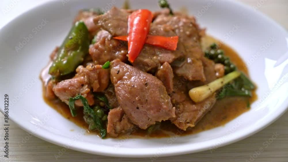 Stir-Fried Black Pepper with Duck - Asian food style Stir-Fried Black Pepper with Duck - Asian food style