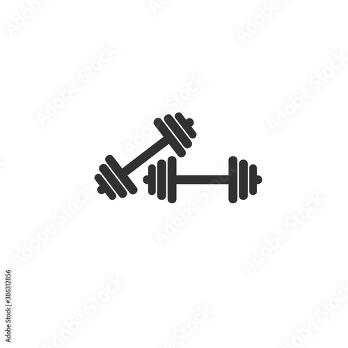 Dumbbell Icon, gym activity icon in trendy flat style. Stock vector illustration isolated on white background.