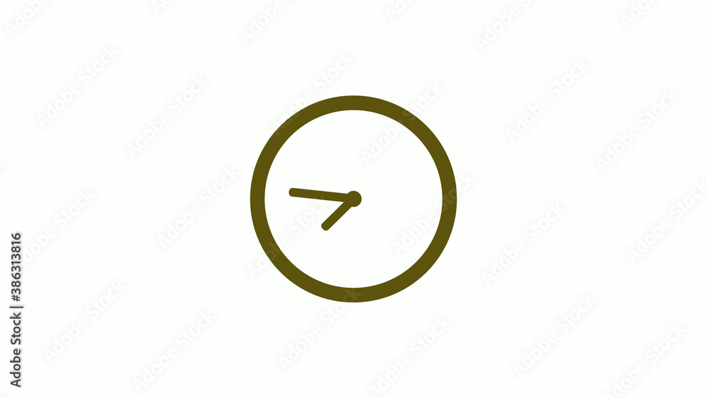 Circle yellow dark 12 hours clockicon on white background,yellow dark clockicon without trick Circle yellow dark 12 hours clockicon on white background,yellow dark clockicon without trick