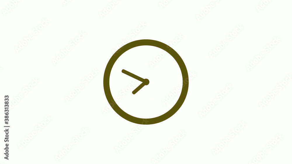 Circle yellow dark 12 hours clockicon on white background,yellow dark clockicon without trick Circle yellow dark 12 hours clockicon on white background,yellow dark clockicon without trick