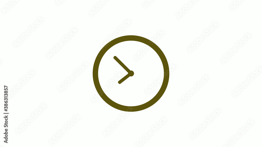 Circle yellow dark 12 hours clockicon on white background,yellow dark clockicon without trick Circle yellow dark 12 hours clockicon on white background,yellow dark clockicon without trick