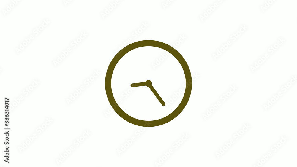 Circle yellow dark 12 hours clockicon on white background,yellow dark clockicon without trick Circle yellow dark 12 hours clockicon on white background,yellow dark clockicon without trick