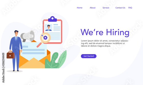 Landing page concept for new employee recruitment. Modern illustration for new employee recruitment