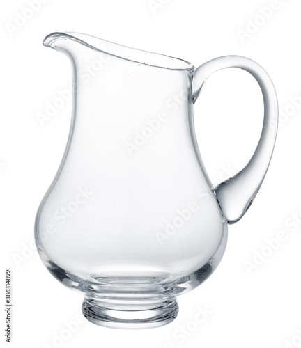 Glass jug for juice isolated on white