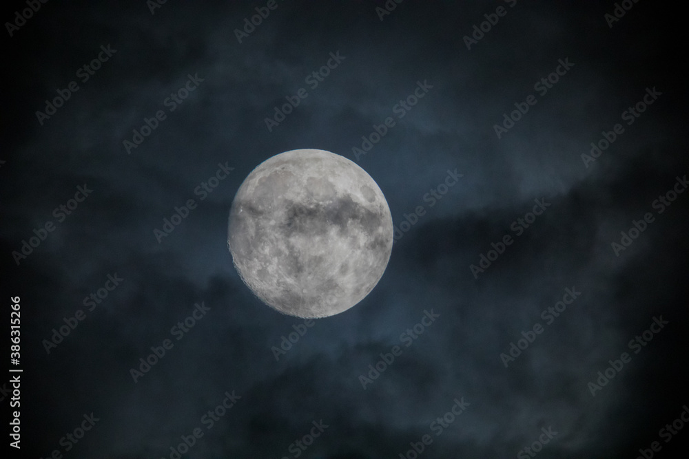 Full Moon Behind Clouds