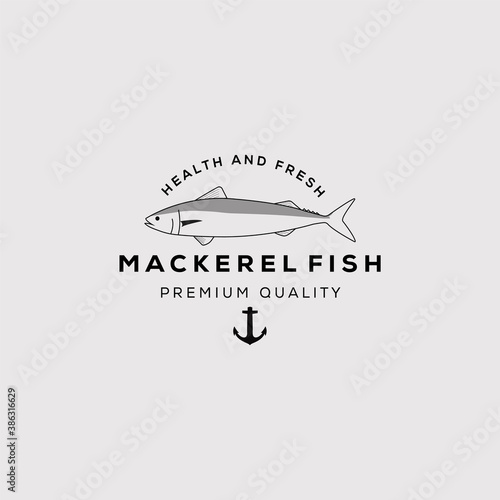 mackerel fish logo vector illustration design