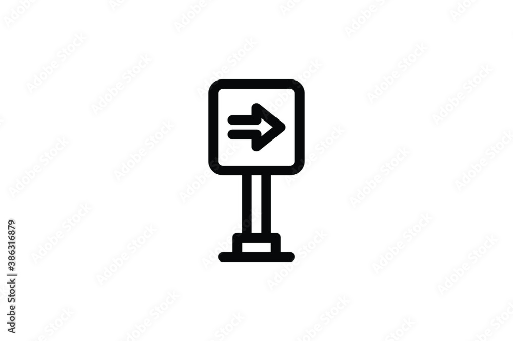 Navigation Outline Icon - Direction Sign Navigation Outline Icon - Direction Sign
