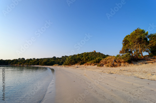 Saint Cyprien beach in the South of Corsica island