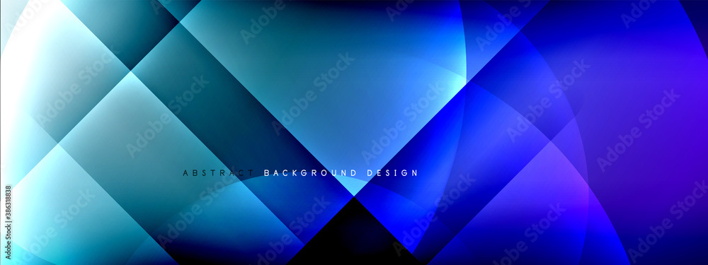 Fototapeta premium Vector abstract background - circle and cross on fluid gradient with shadows and light effects. Techno or business shiny design templates for text