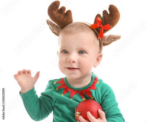 Cute little baby in Christm...