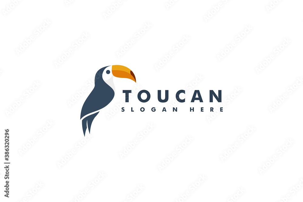 Fototapeta premium Toucan bird mascot logo design. animal head icon vector logotype